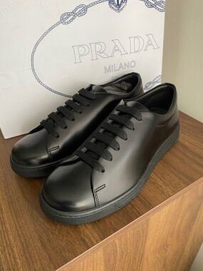 NWOT Prada Spazzolato Leather City Sneakers Size M 5.5 / W 7.5